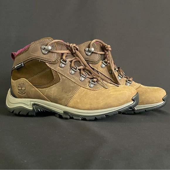 Timberland Mt. Maddsen Hiking Boots In Brown And Magenta Women’s Size 7 NWOT - Picture 2 of 6